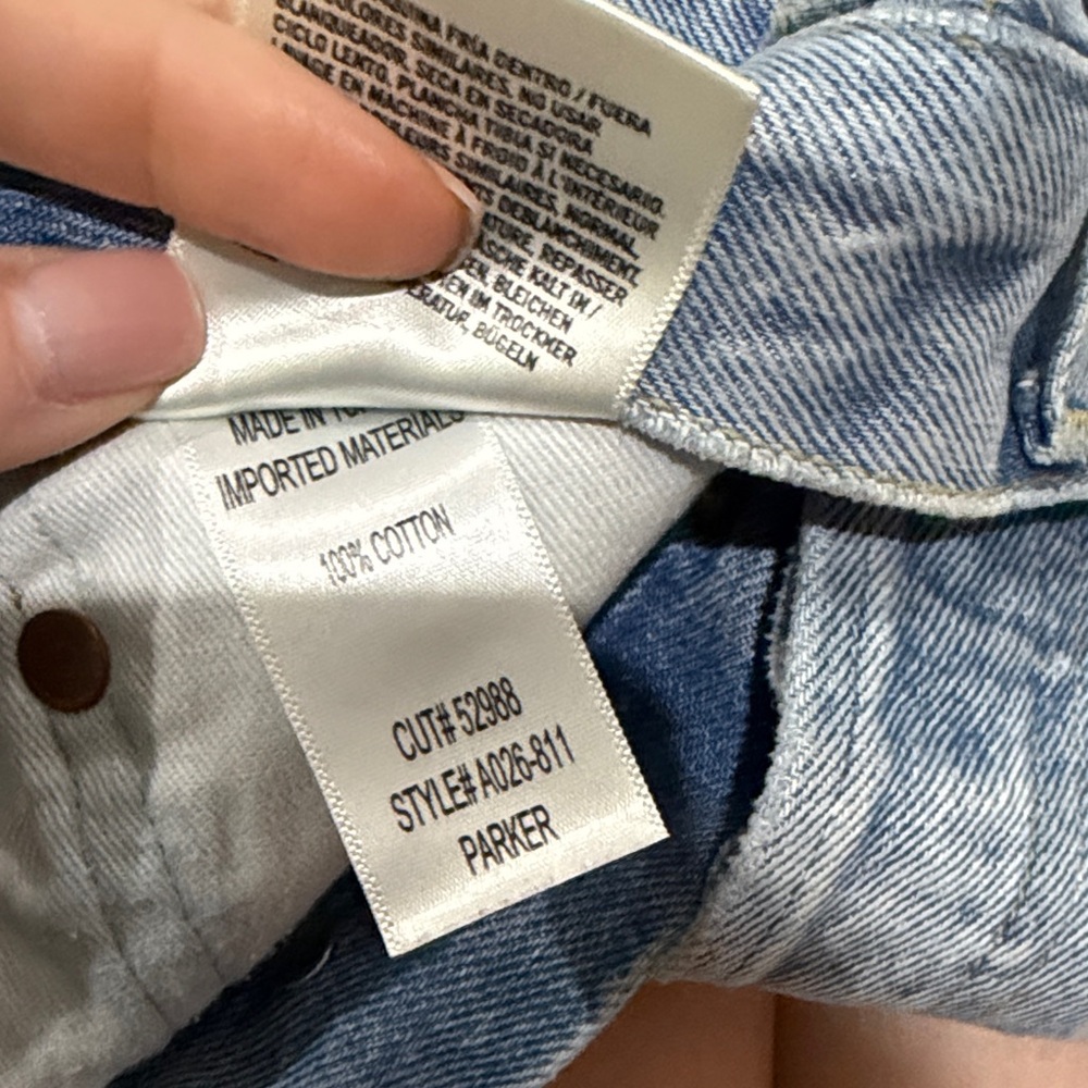 Agolde Parker Light Blue Distressed Cutoff Denim Shorts - Picture 3 of 4